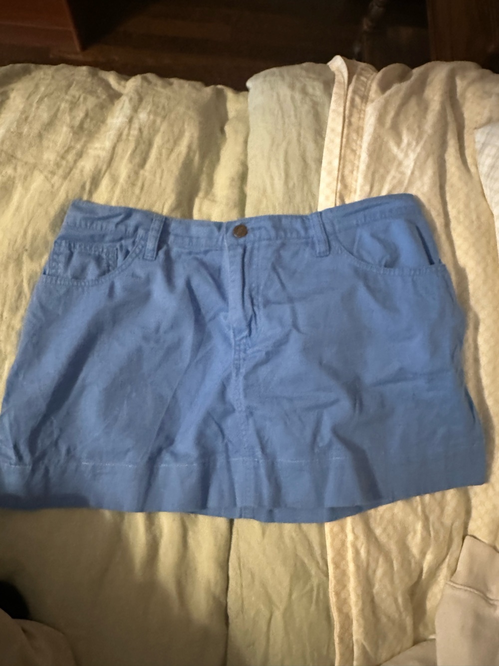 Falls Creek Light Blue Flat-Front Cotton Skirt